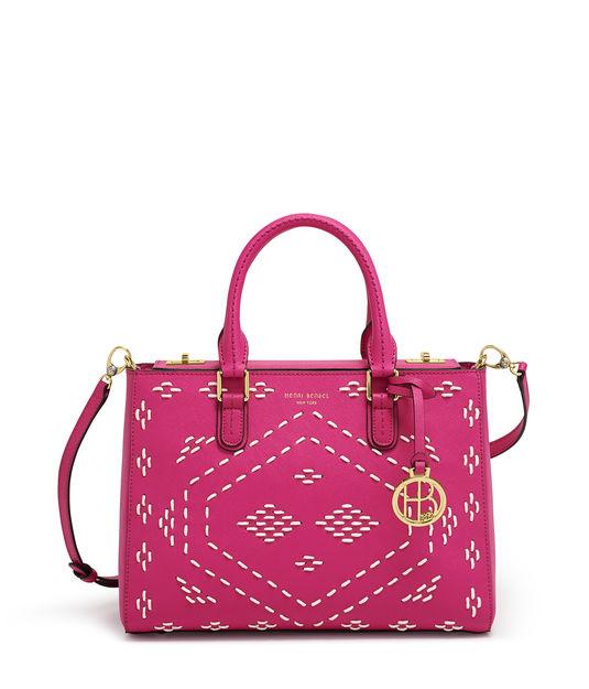Henri Bendel West 57th Woven Stitch Turnlock Satchel