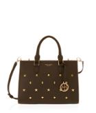 Henri Bendel West 57th Studded Small Turnlock Satchel