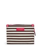 Henri Bendel Small Striped Canvas Cosmetic Clutch