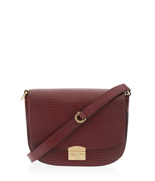 Henri Bendel Chrystie Lizard Embossed Saddle Bag