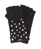 Henri Bendel Pearl Studded Fingerless Gloves