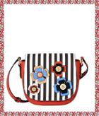 Henri Bendel West 57th Bouquet Striped Mini Saddle Bag