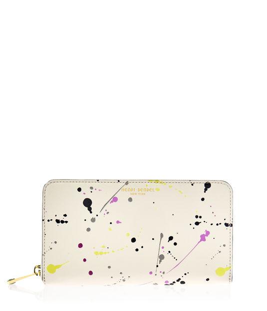 Henri Bendel West 57th Splatter Zip Around Continental Wallet