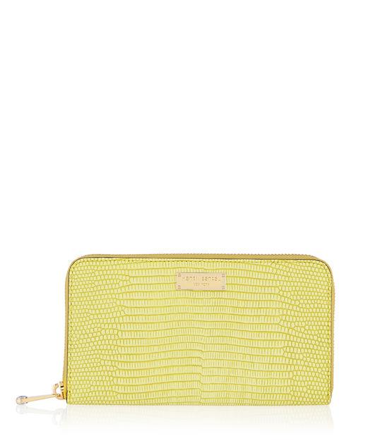 Henri Bendel West 57th Lizard Zip Around Continental Wallet