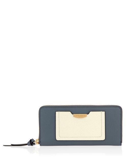 Henri Bendel Flatiron Color Blocked Slim Zip Continental Wallet