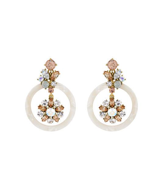 Henri Bendel Leslie Danzis Crystal & Resin Hoop Earring