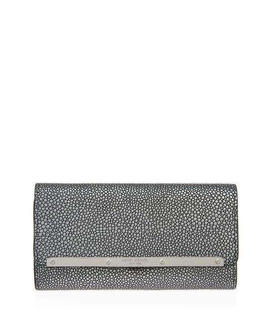 Henri Bendel Carlyle Gunmetal Tri-fold Wallet