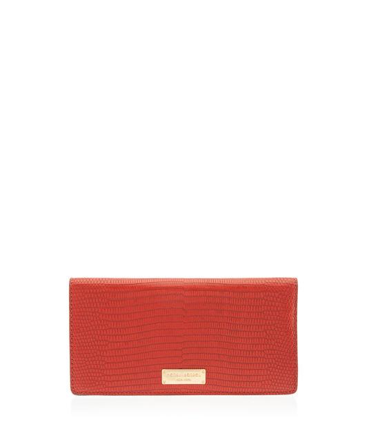 Henri Bendel West 57th Lizard Blocked Kangaroo Wallet