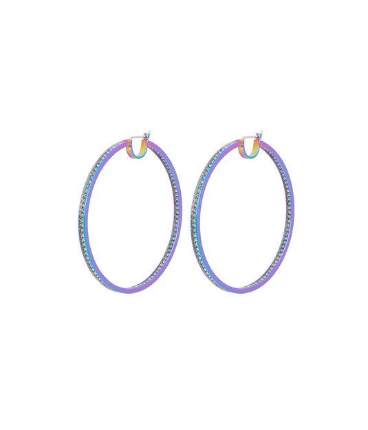 Henri Bendel Pave Hoop Earrings