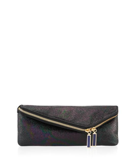 Henri Bendel Debutante Petrol Slim Clutch