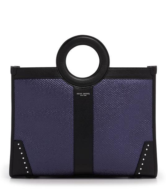 Henri Bendel Metallic Canvas Basket Tote