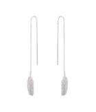 Henri Bendel Luxe Pave Feather Linear Earring
