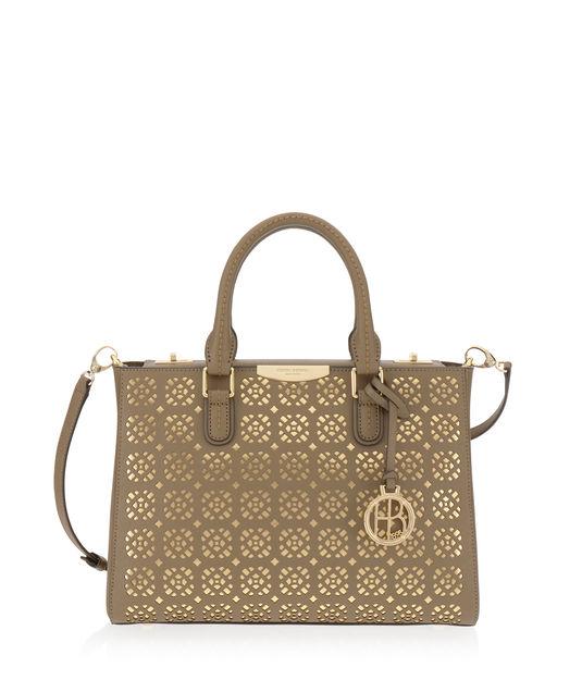 Henri Bendel West 57th Laser Cut Turnlock Satchel