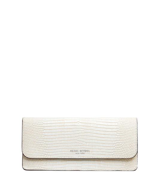 Henri Bendel Dalton Lizard Embossed Long Wallet