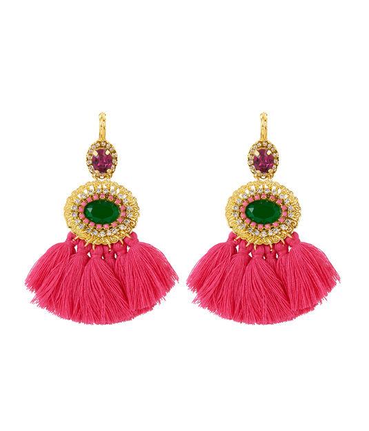 Henri Bendel Stella & Ruby Oval Gemstone & Tassel Earring