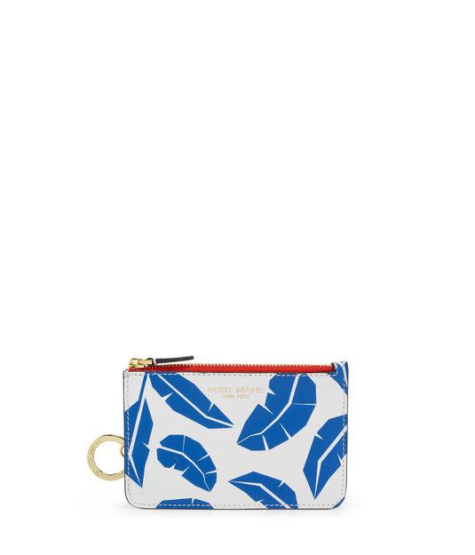 Henri Bendel West 57th Leaf Print Mini Zip Coin Purse