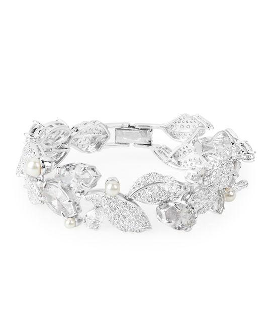 Henri Bendel Black Tie Crystal Vines Statement Bracelet
