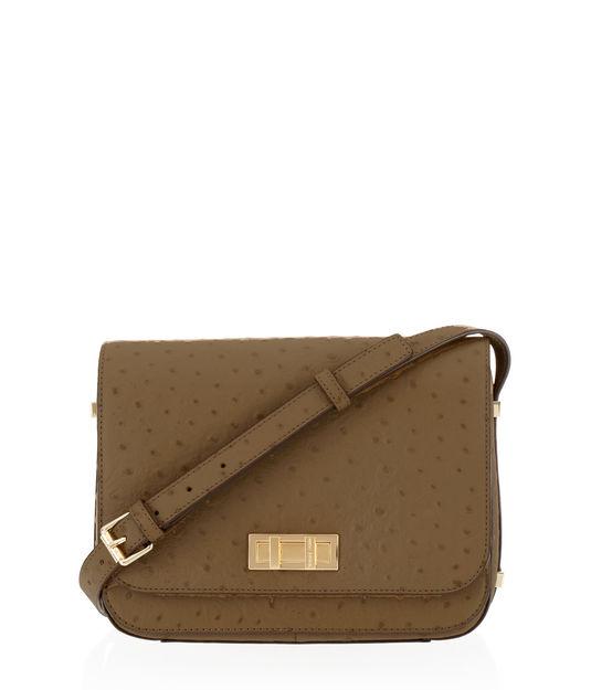 Henri Bendel Dalton Ostrich Saddle Bag