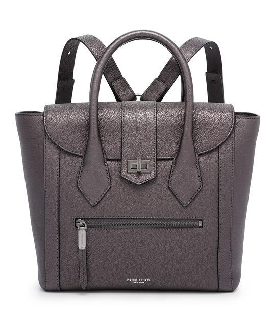 Henri Bendel Rivington Metallic Convertible Flap Backpack