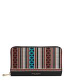 Henri Bendel West 57th Bead Print Zip Around Continental Wallet