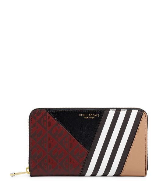 Henri Bendel West 57th Mixed Media Zip Around Continental Wallet