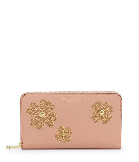 Henri Bendel West 57th Floral Studded Zip Around Continental Wallet