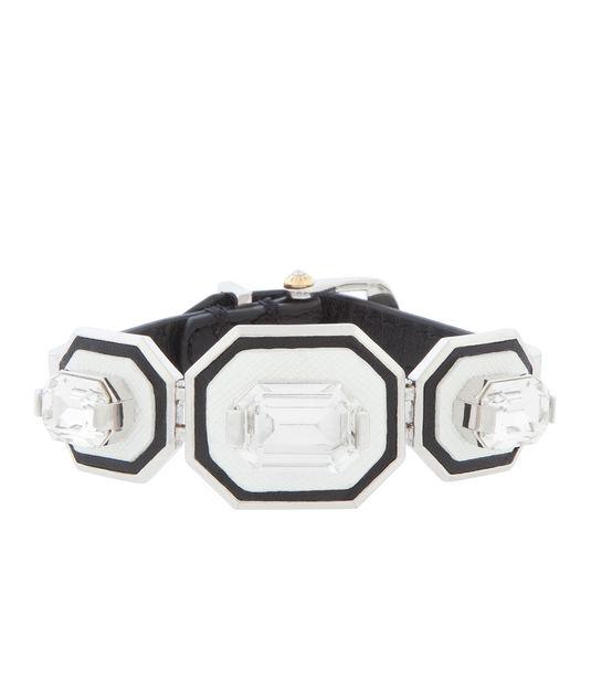 Henri Bendel Graphic Crystal Leather Cuff
