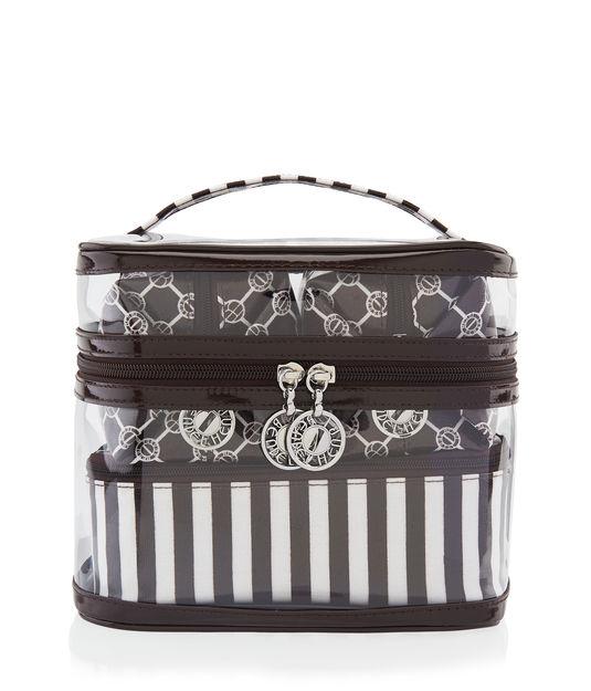 Henri Bendel Brown & White 4 Piece Cosmetic Bag Set