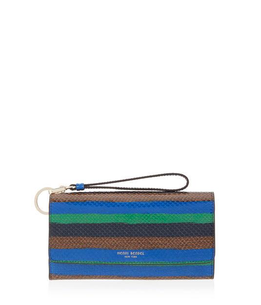 Henri Bendel Uptown Striped Snake Out & About Organizer Wallet