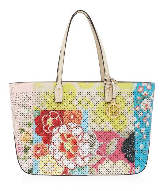 Henri Bendel West 57th Perforated Floral Patchwork E/w Tote