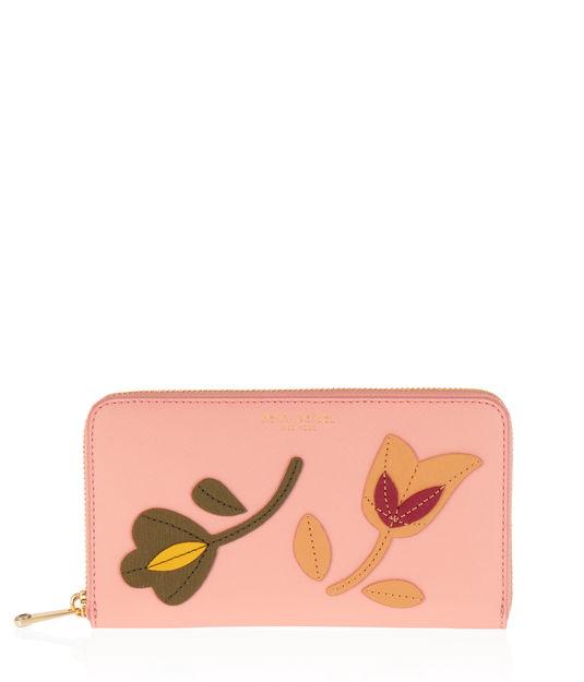 Henri Bendel West 57th Floral Applique Zip Around Continental Wallet