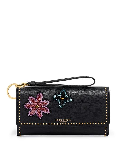 Henri Bendel Uptown Floral Applique Out & About Organizer Wallet