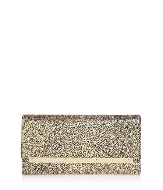 Henri Bendel Carlyle Metallic Stingray Tri-fold Wallet