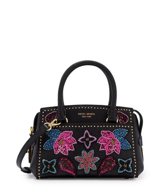 Henri Bendel West 57th Floral Applique Mini Carryall Satchel