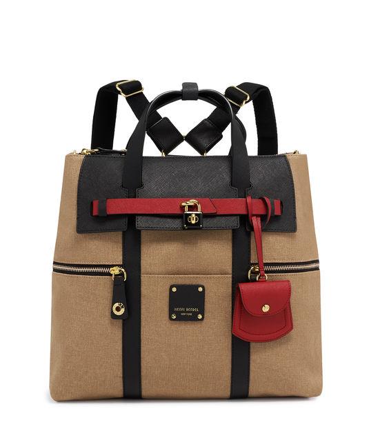 Henri Bendel Jetsetter Convertible Canvas Color Blocked Backpack