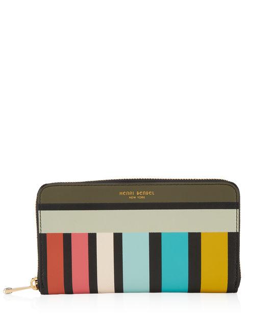 Henri Bendel West 57th Printed Stripe Zip Around Continental Wallet