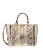 Henri Bendel A-list Metallic Snake Satchel