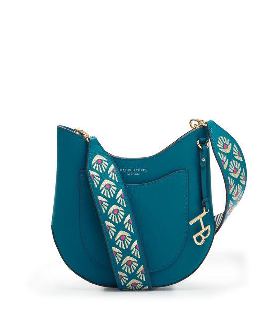 Henri Bendel West 57th Mini Crossbody Hobo With Embroidered Bag Strap