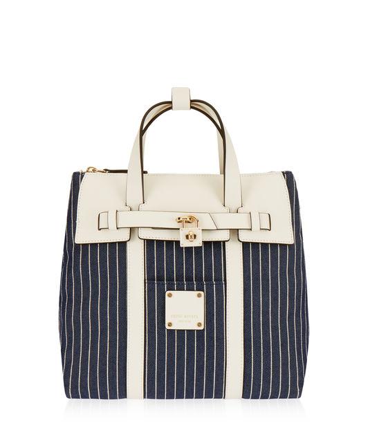 Henri Bendel Jetsetter Mini Convertible Striped Canvas Backpack
