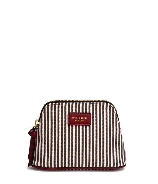 Henri Bendel Small Striped Canvas Cosmetic Bag