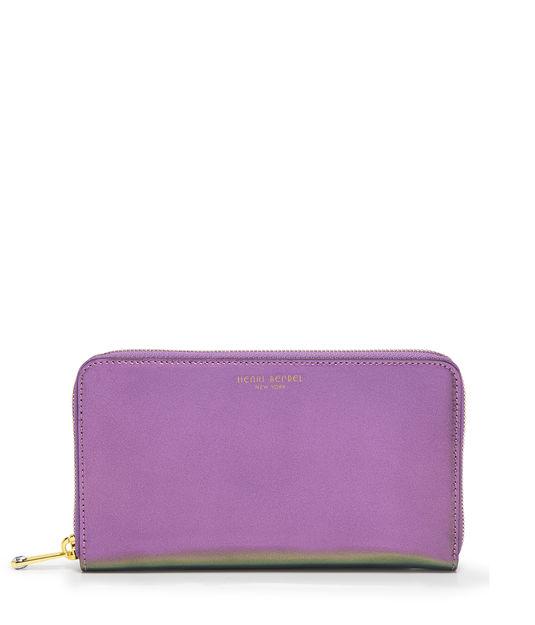 Henri Bendel West 57th Petrol Zip Around Continental Wallet
