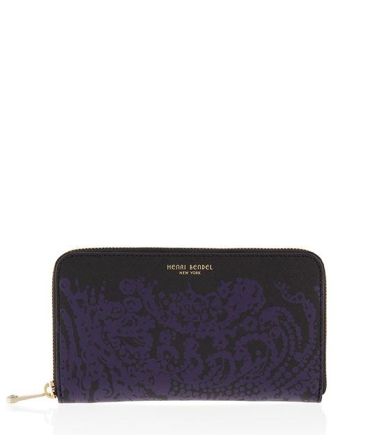 Henri Bendel West 57 Damask Zip Around Continental Wallet