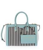 Henri Bendel West 57th Perforated Striped Carryall