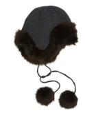 Henri Bendel Faux Fur Reverse Trapper's Hat