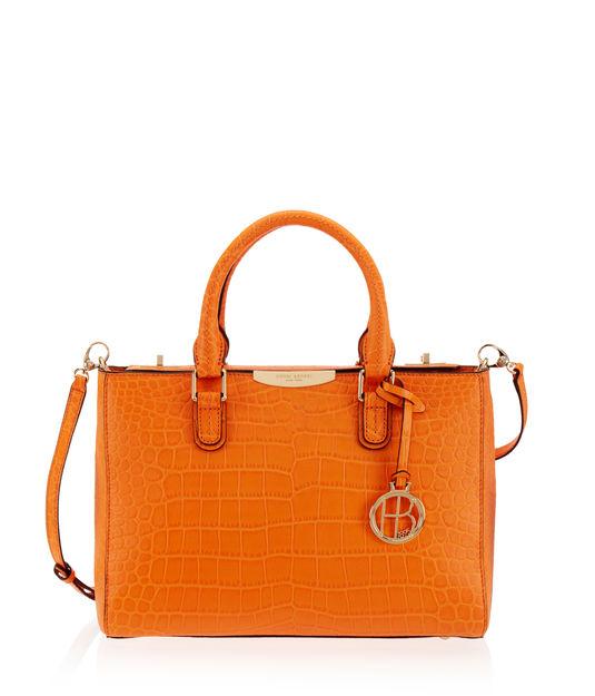 Henri Bendel West 57th Croco Small Turnlock Satchel