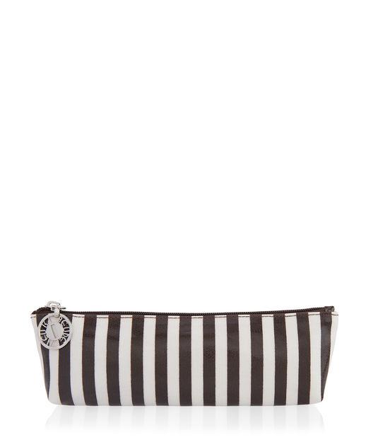 Henri Bendel Brown & White Small T Gusset Cosmetic Bag