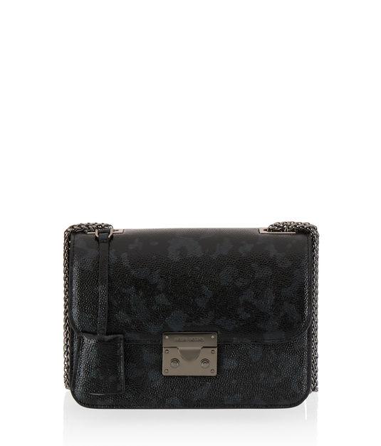Henri Bendel Waldorf Black Petrol Chain Party Bag
