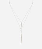 Henri Bendel Luxe Pave Quill Double Pendant Necklace