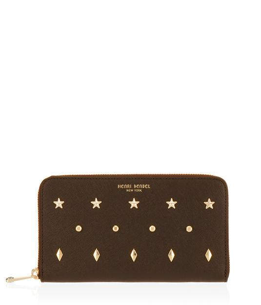 Henri Bendel West 57th Studded Zip Around Continental Wallet