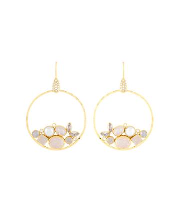Henri Bendel Atelier Mon Semi Stone Hoop Earring